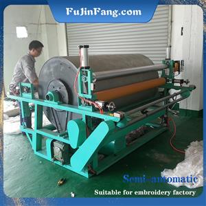 Self-use semi-automatic embroidery tablecloth hot-melt adhesive large drum degumming machine for embroidery factory